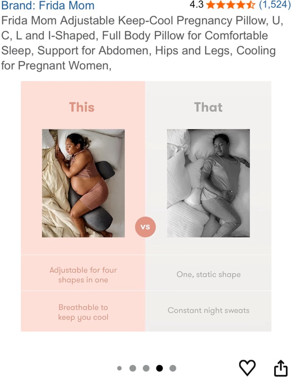 Frida Mom Keep Cool Gray Maternity & Nursing Pillow - Comfortable Support EUC - Picture 7 of 9